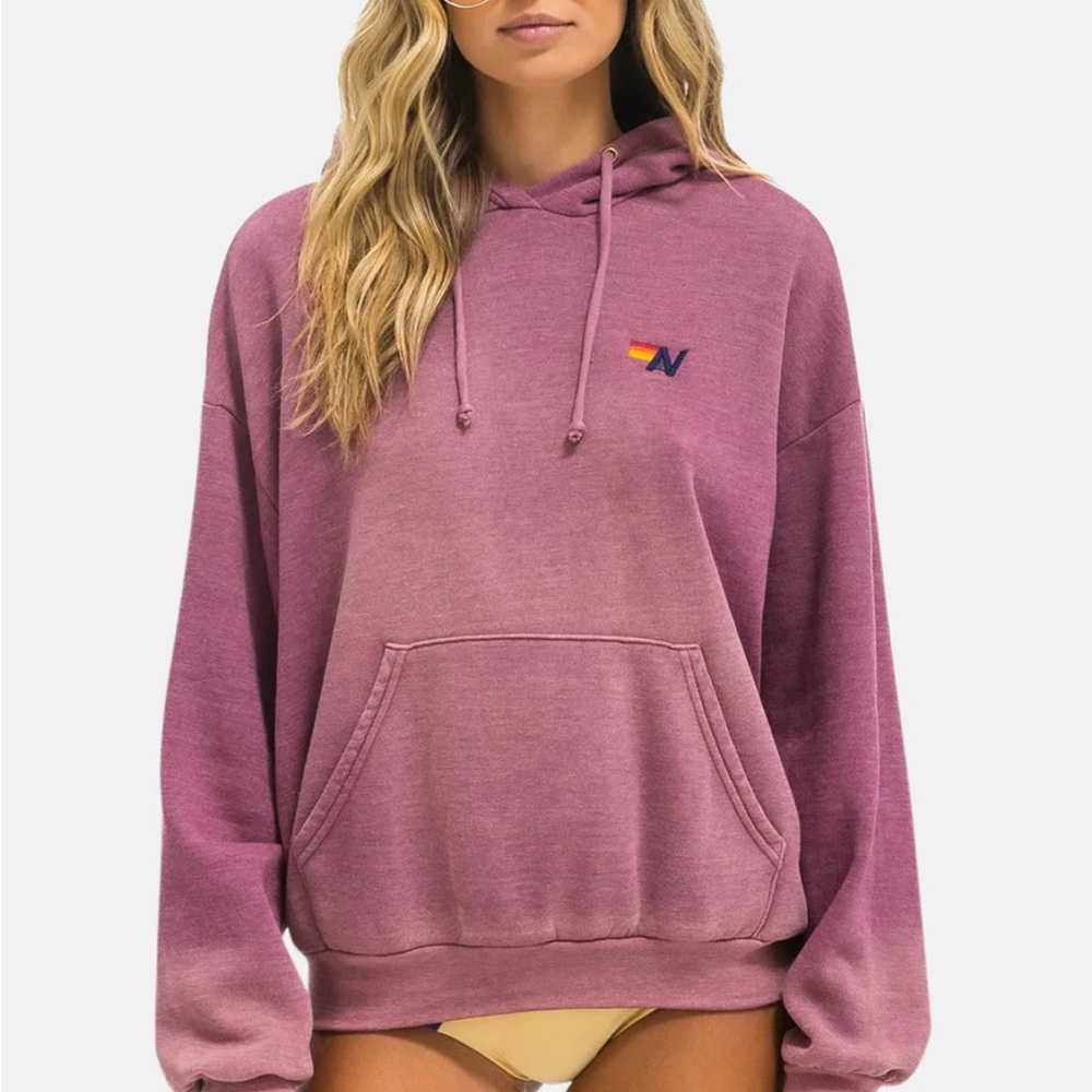 Aviator nation women essential relaxed pullover hoodie berry NWT size small